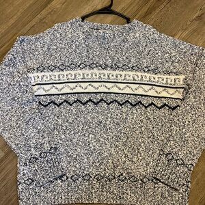 Men's Black and White Sweater
